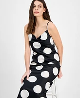 Anne Klein Women's Sleeveless Polka Dot Midi Dress