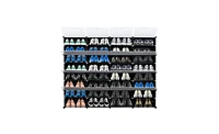 Slickblue 8-Tier Portable Shoe Rack Organizer with 64-Pair Capacity, Expandable 32-Grid Storage Tower for Heels, Boots, and Slippers