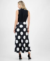 Anne Klein Women's Dot-Print Pull-On Midi Skirt