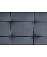 Streamdale Furniture Brantley Ottoman in Gray Velvet & Sandy Gray Finish