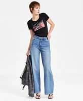 Guess Women's Bellflower High-Rise Wide-Leg Jeans