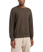 A|X Armani Exchange Men's Jacquard Allover Debossed Logo Crewneck Sweater