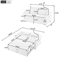 Adjustable Sofa Bed with Usb Ports and Side Pockets