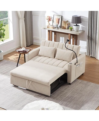 Adjustable Sofa Bed with Usb Ports and Side Pockets