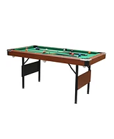 Streamdale Furniture 5.5 Ft Billiard Table with Green Velvet Cloth and Accessory Set