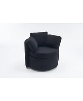 Streamdale Furniture Teddy Fabric Swivel And Storage Chair With Back Cushion For Living Room