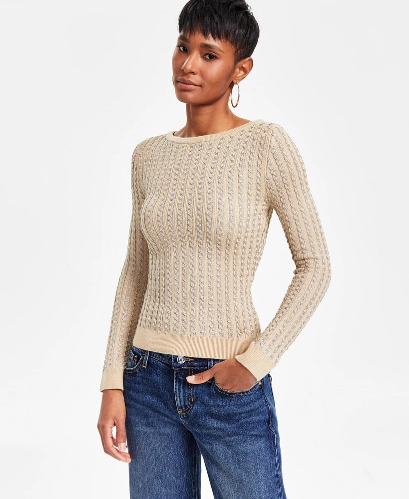 Guess Women's Josie Cable-Knit Boat-Neck Sweater