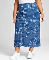 And Now This Plus Polka Dot Maxi Skirt, Created for Macy's