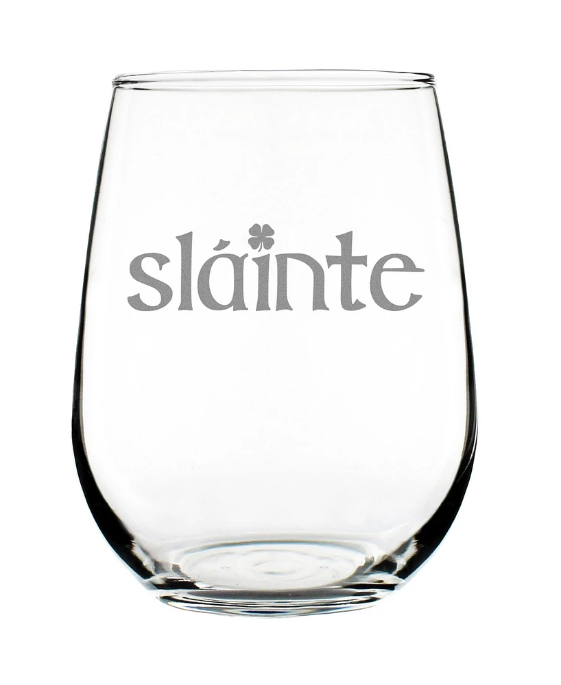 Bevvee Slainte Irish Cheers - Stemless Wine Glass