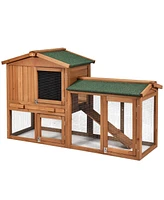 Sugift 58 Inch Weatherproof Wooden Rabbit/Dog Hutch