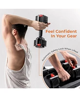 LifePro 15Lbs Adjustable Dumbbells - 6-in-1, Compact, Quick Adjust for Full Body Home Gym Fitness