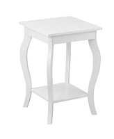 Gymax Accent Side Table Sofa End Table Nigh stand Coffee Table w/ Storage Shelf White