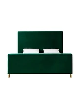 Inspired Home Stefania Velvet Platform Bed King Size