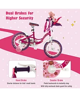 Hongge 16 Inch Kids Bike with Doll Seat and Removable Training Wheels-16 inches