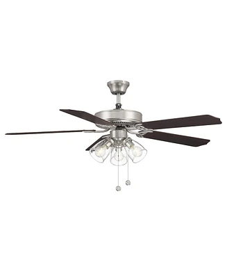 Trade Winds Lighting Levi 52" 3-Light Ceiling Fan with Clear Bubble Glass