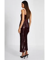 Quiz Women's Sequin Strappy Sleeveless Maxi Dress