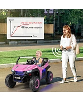 Hongge 12V 2-Seater Kids Ride on Utv with Slow Start Function Music-Pink