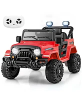 Hongge 12V Kids Ride-On Truck with Remote Control, Threaded Wheels, and 3 Speeds