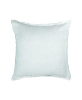 Anaya Home Light Aqua Fringe Soft Linen Pillow