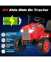 Hongge 12V Kids Ride On Tractor with Trailer and Remote Control
