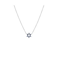 By Adina Eden Sapphire Blue Star Of David Necklace 14K