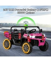 Hongge 24V Ride on Dump Truck with Remote Control-Pink