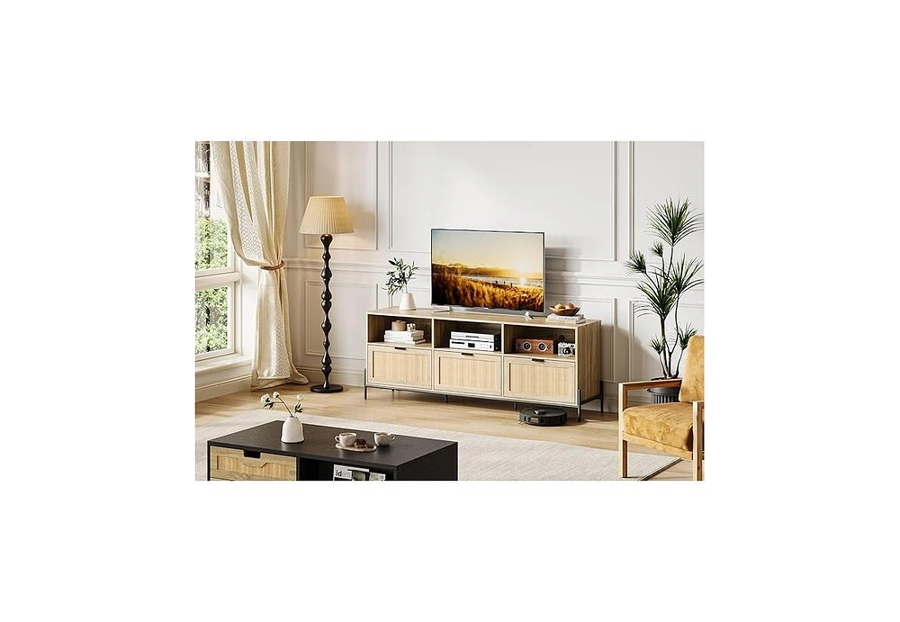 gaomon Tv Stand for 65 Inch Tv, Entainment Center with Open Shelf, Media Console with 3 Drawers