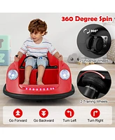 Hongge 12V Electric Kids Ride on Bumper Car Battery Powered Bumping Car with Remote Control-Red