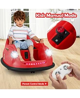 Hongge 12V Electric Kids Ride on Bumper Car Battery Powered Bumping Car with Remote Control-Red