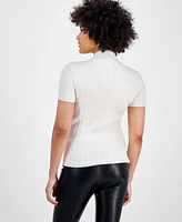 Bar Iii Women's Ribbed Cap-Sleeve Sweater, Exclusively at Macy's