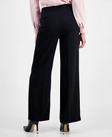 Bar Iii Women's High Rise Wide-Leg Crepe Pants, Exclusively at Macy's