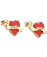 Philipp Plein Valentine Stud Earrings in Gold Ion-Plated Stainless Steel