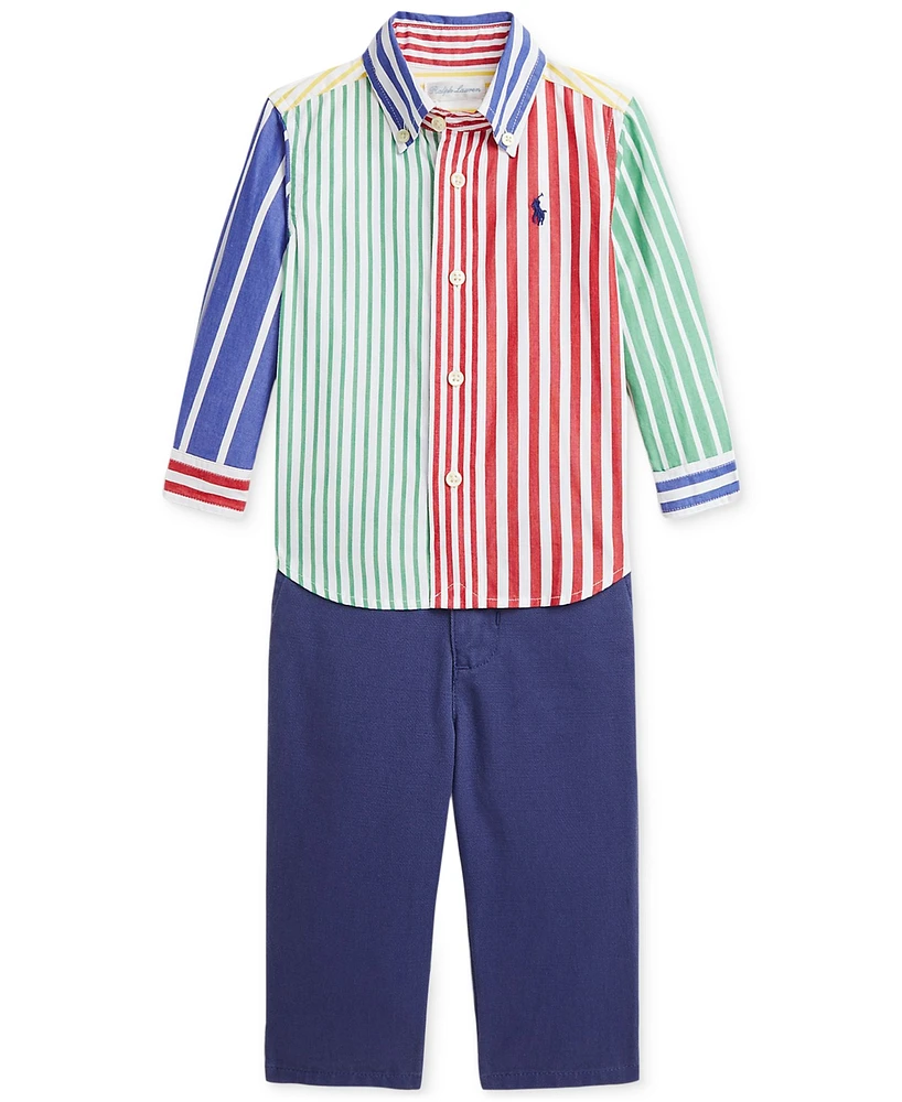 Polo Ralph Lauren Baby Boys Cotton Poplin Shirt & Chino Pants Set