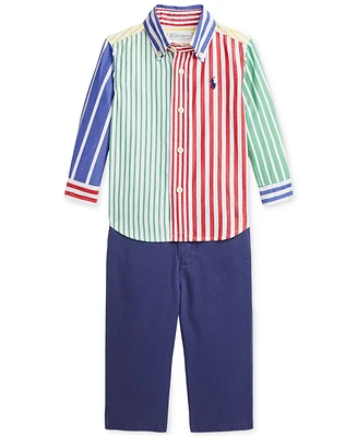 Polo Ralph Lauren Baby Boys Cotton Poplin Shirt & Chino Pants Set