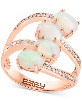 Effy Ethiopian Opal (1-3/4 ct. t.w.) & Diamond (1/5 ct. t.w.) Split Statement Ring in 14k Rose Gold