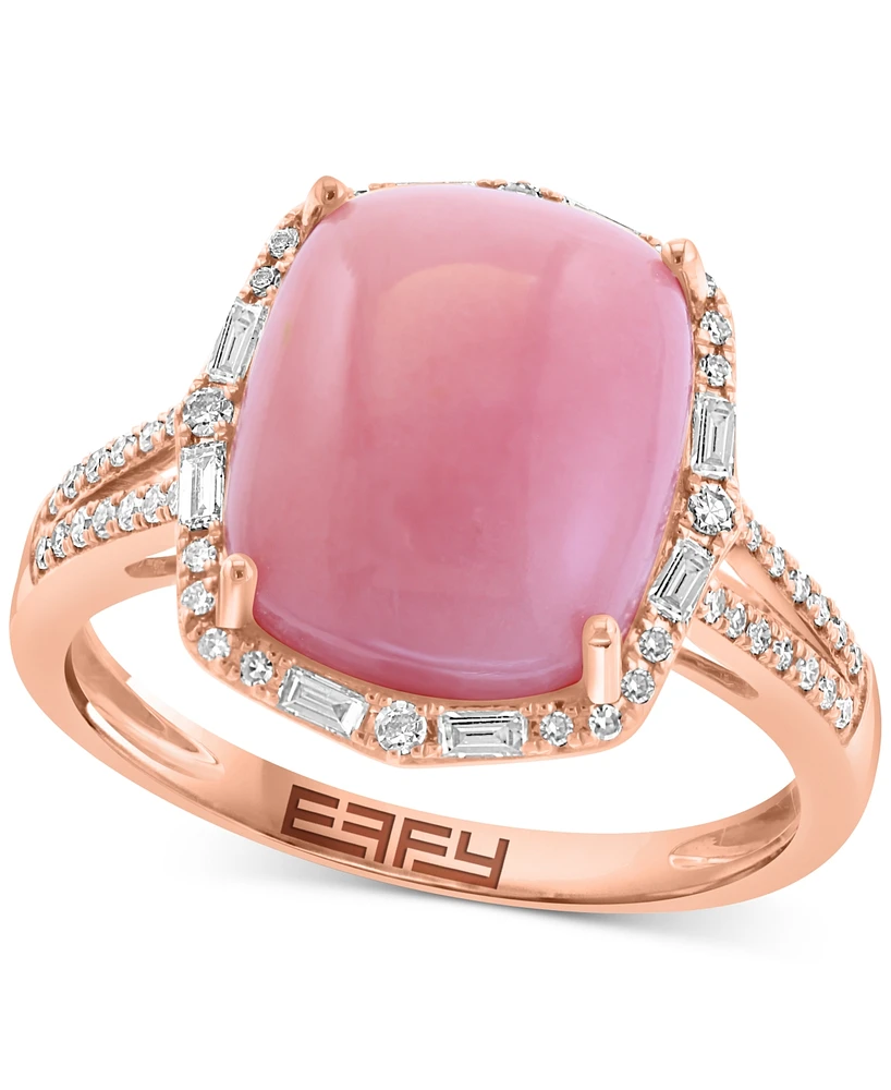 Effy Pink Opal (4-1/2 ct. t.w.) & Diamond (1/4 ct. t.w.) Statement Ring in 14k Rose Gold