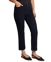 Jones New York Petite High Rise Kick Flare Cropped Jeans