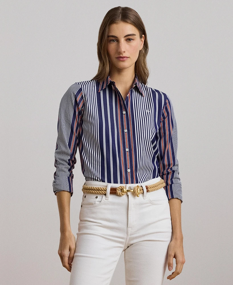 Lauren Ralph Women's Classic-Fit Striped Broadcloth Shirt