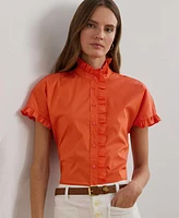 Lauren Ralph Lauren Women's Ruffle-Trim Short-Sleeve Shirt