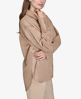 Halston Women's Classic Oversized Shirt