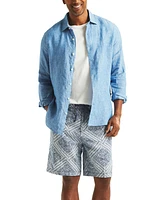 Nautica Men's 8-1/2" Printed Linen Drawstring Shorts