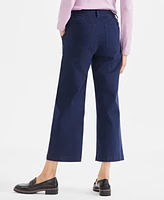 Style & Co Women's Twill Wide-Leg Cropped Pants, Exclusively at Macy's