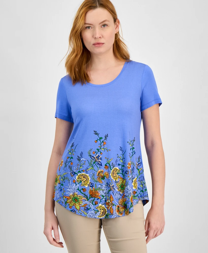 Jm Collection Women's Printed T-Shirt, Exclusively at Macy's