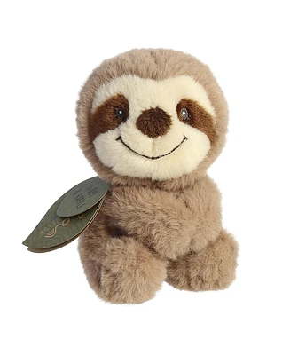 ebba Small Silas Sloth Rattle Eco Eco-Friendly Baby Plush Toy Brown 6"