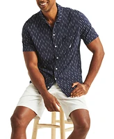 Nautica Men's Printed Linen Short Sleeve Shirt