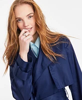 On 34th Women's Belted Storm-Flap Trench Coat, Exclusively at Macy's