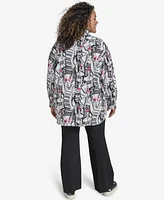 Karl Lagerfeld Paris Plus Mid Rise Compression Bootcut Pants, Exclusively at Macy's