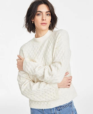 On 34th Women's Textured Mock-Neck Sweater, Exclusively at Macy's