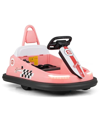 Hongge 6V kids Ride-on Bumper Car with 360° Spinning and Dual Motors-Pink