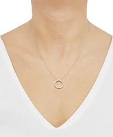 Grown With Love Lab Diamond Circle Pendant Necklace (1 ct. t.w.) 14k White or Yellow Gold, 16" + 2" extender